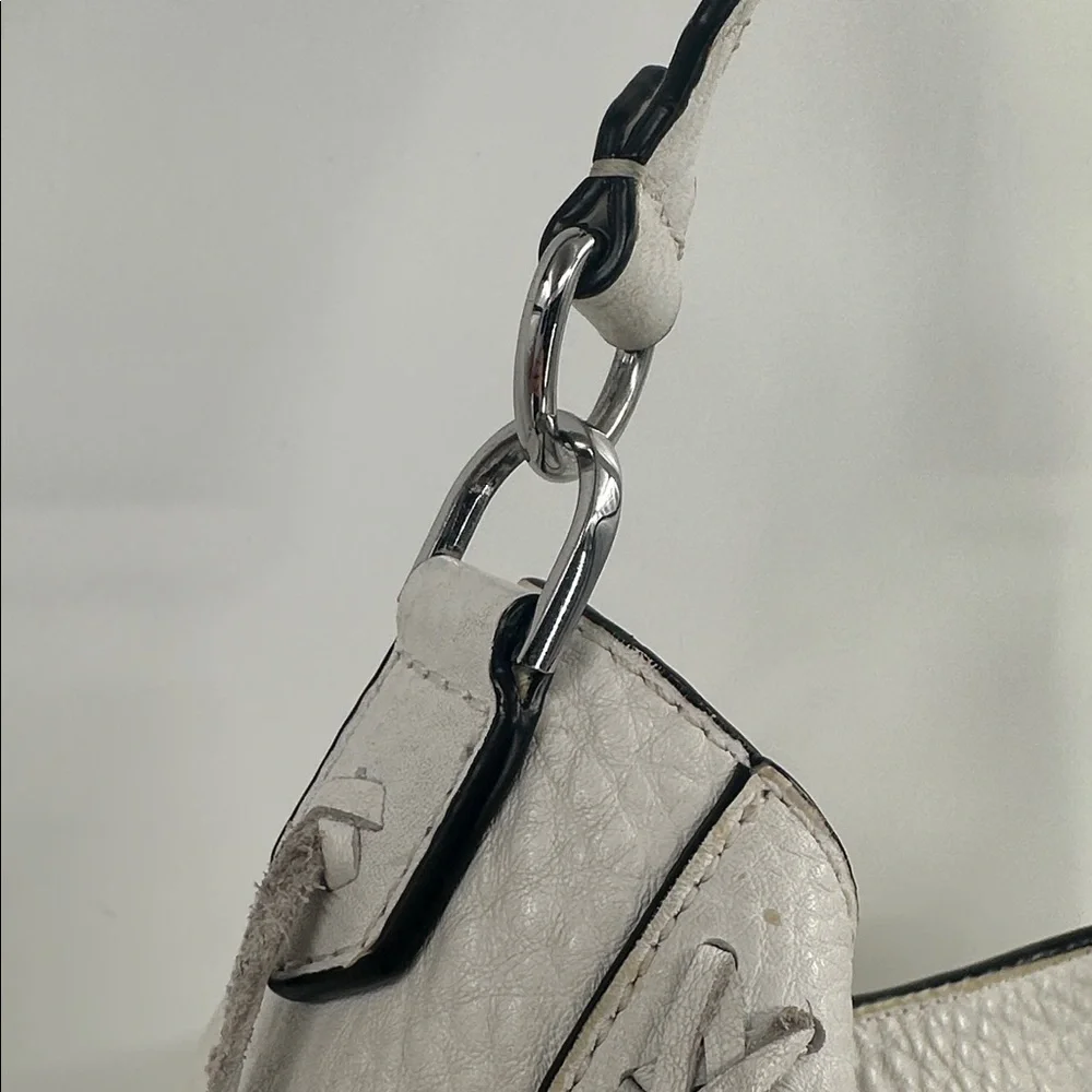Rebecca Minkoff White Textured Leather Shoulder Hobo Bag